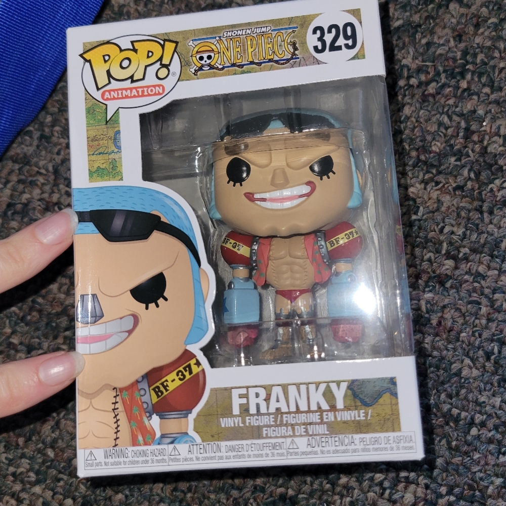 Funko Pop! One Piece Franky Figure with Red and Blue Accents #329 BOX DAMAGE